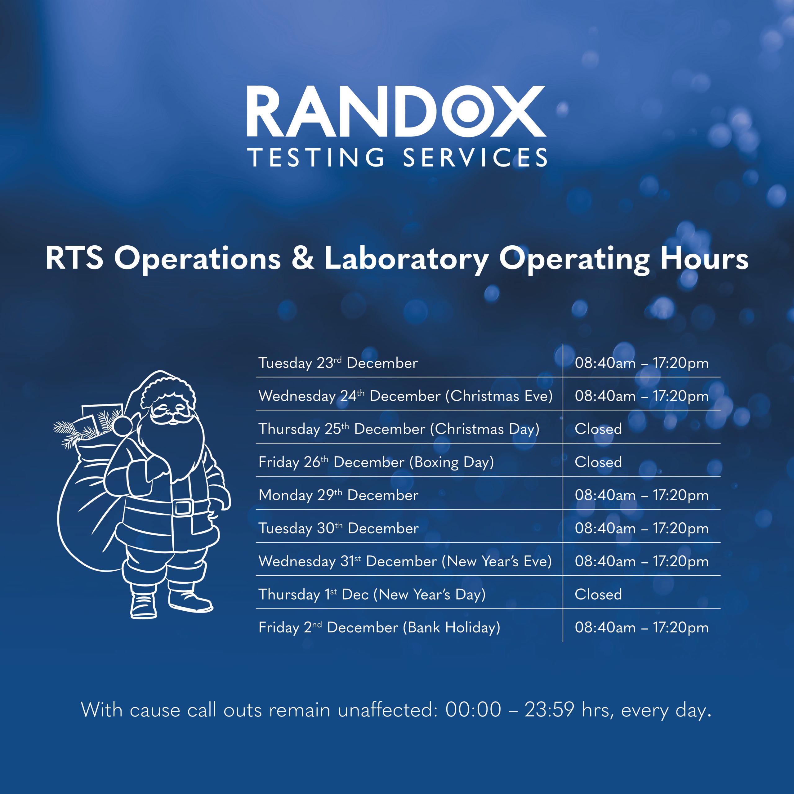 Christmas Opening Hours - Socials
